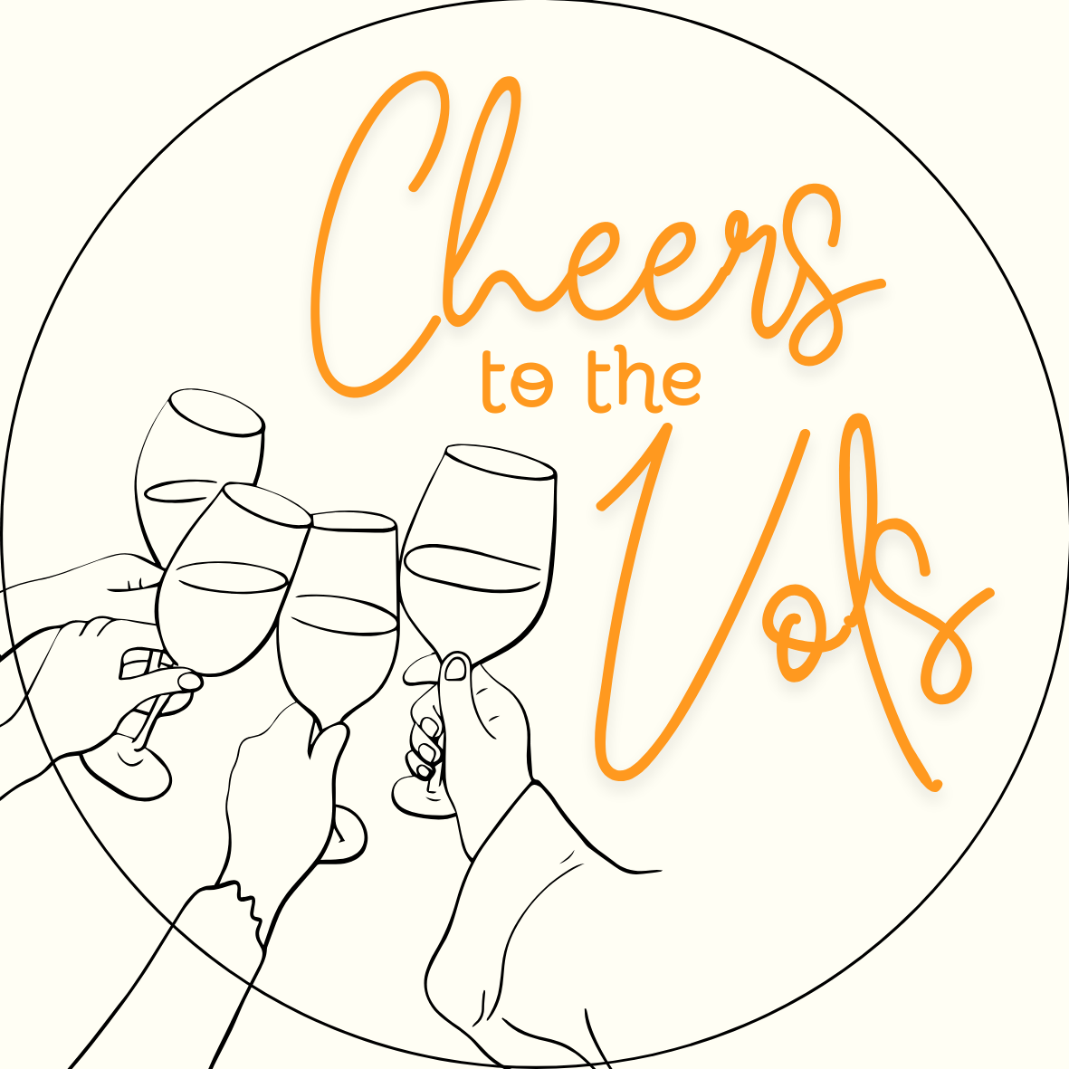 "Cheers to the Vols" Sticker- 2 Pack