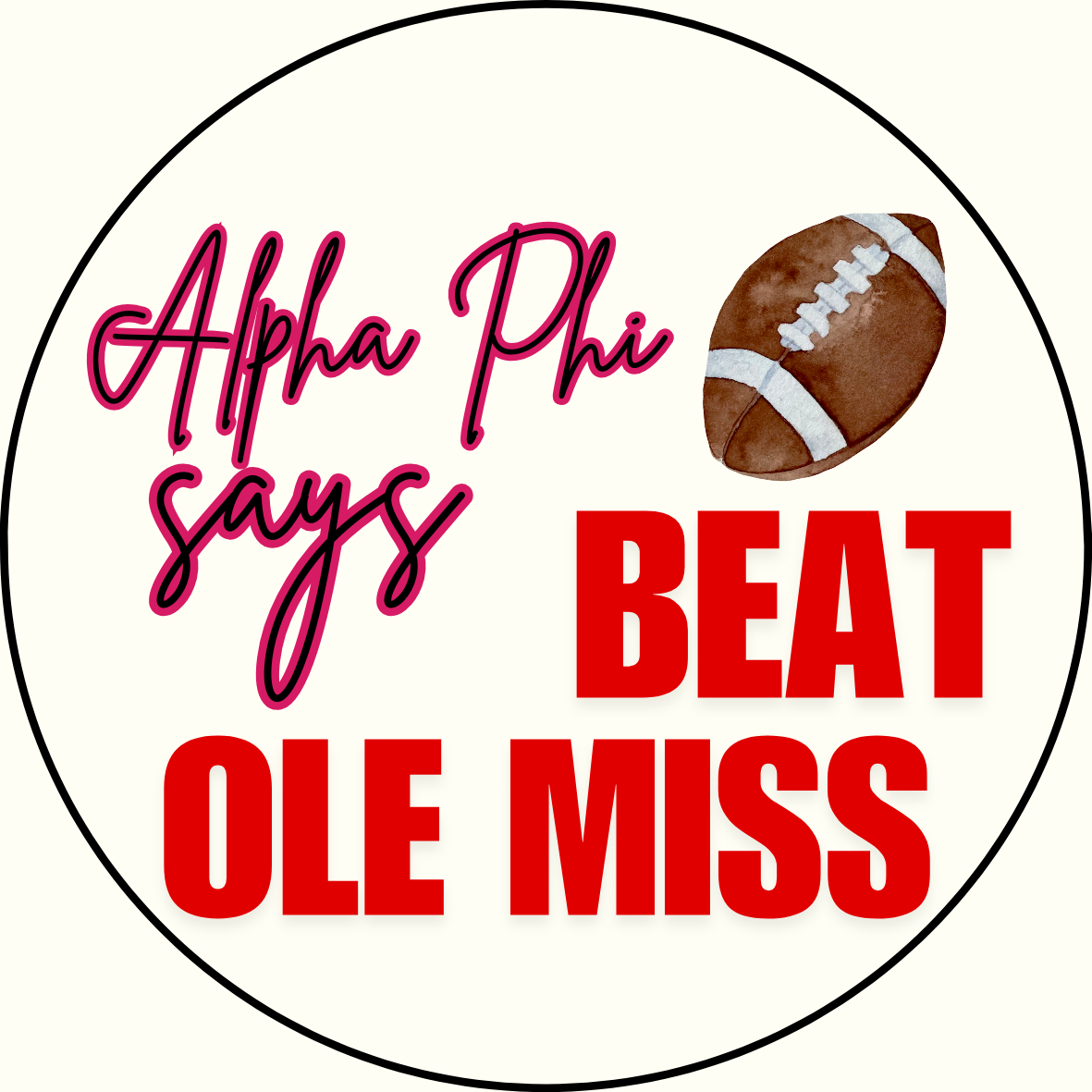 UGA vs. Ole Miss "Beat Ole Miss" Sorority Sticker- 2 Pack