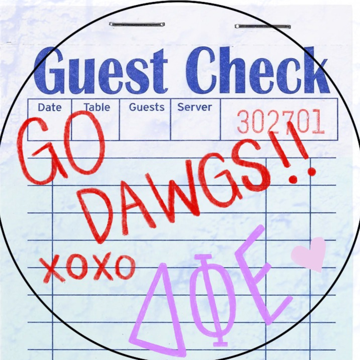 Guest Check Sorority Button