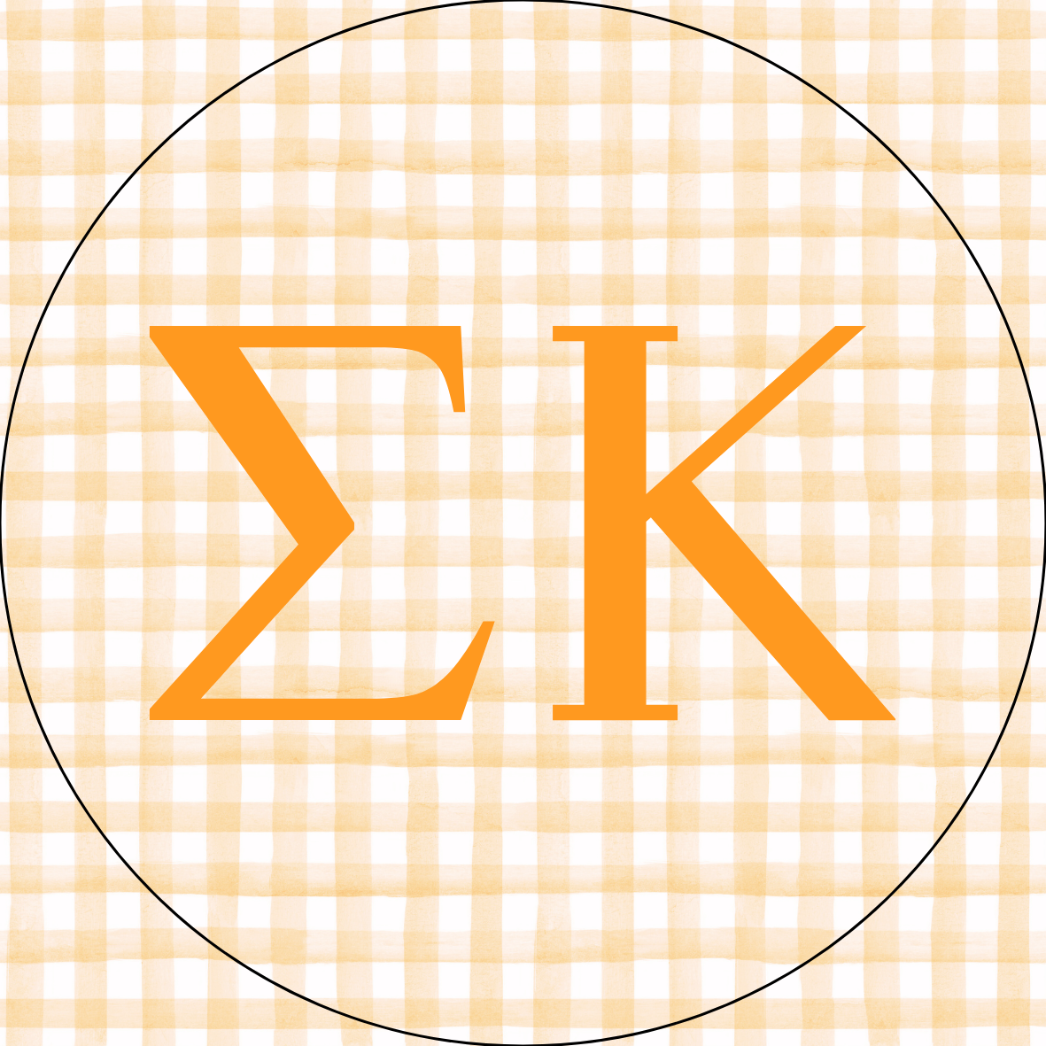 UTK Gingham Sorority Letters Sticker- 2 Pack