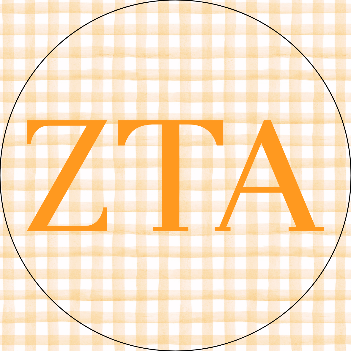 UTK Gingham Sorority Letters Sticker- 2 Pack