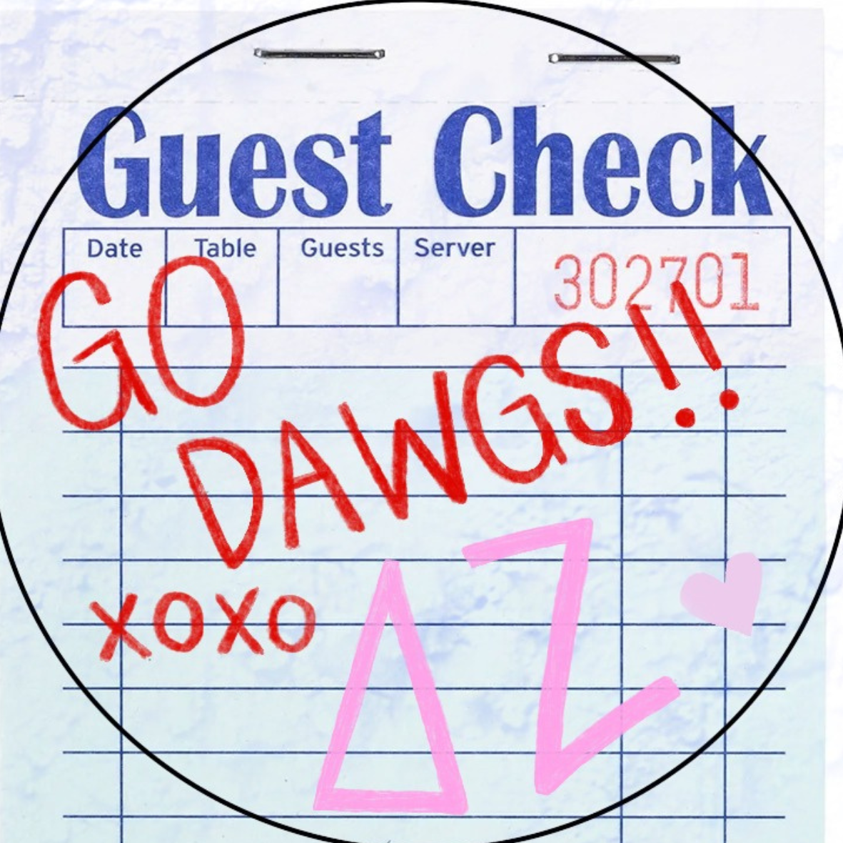Guest Check Sorority Button