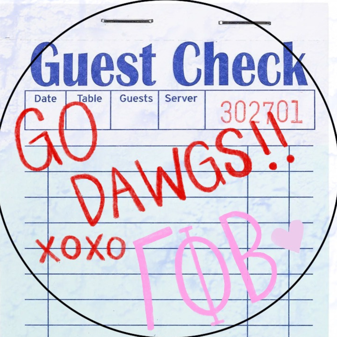 Guest Check Sorority Button