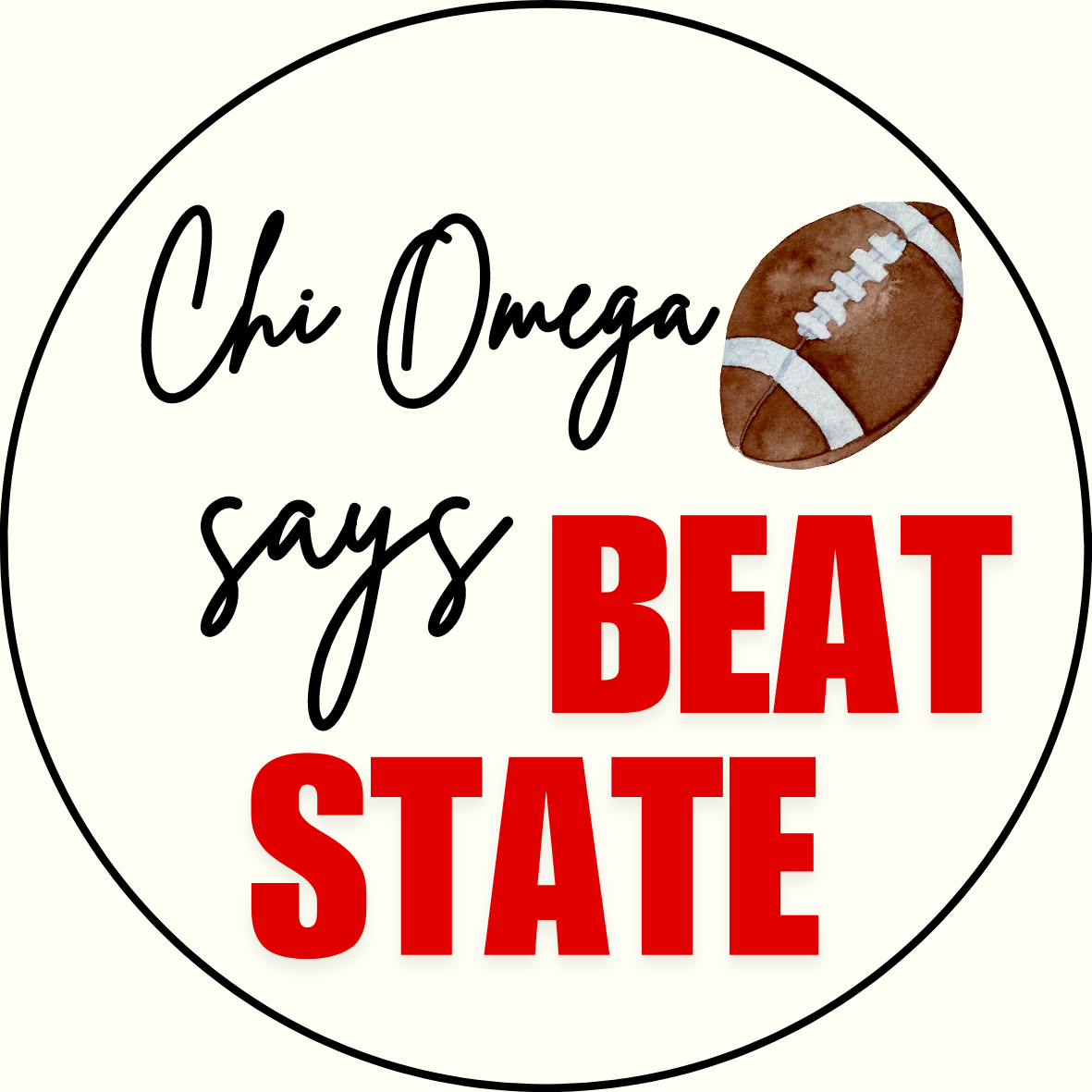 UGA vs. State "Beat State" Sorority Sticker- 2 Pack