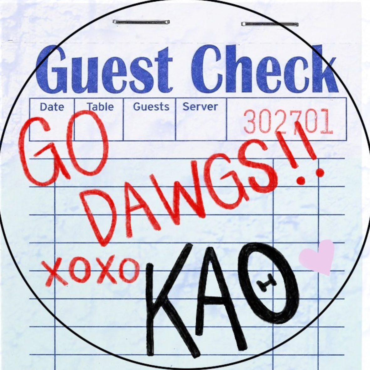 Guest Check Sorority Button