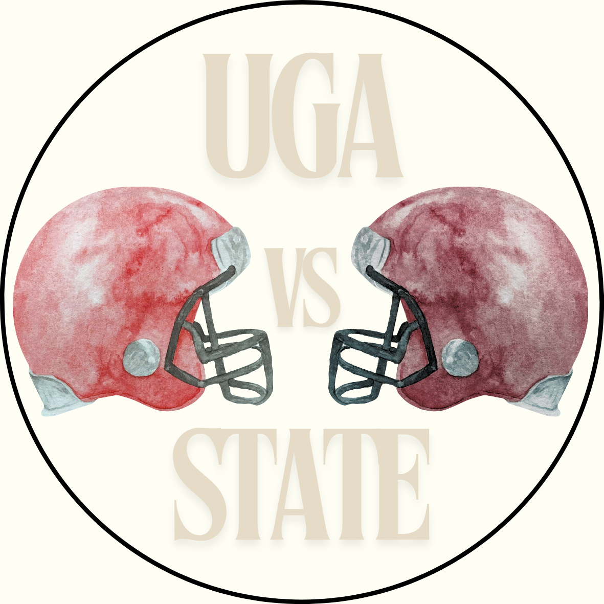 UGA vs. State Helmet Rivalry Sticker - 2 Pack