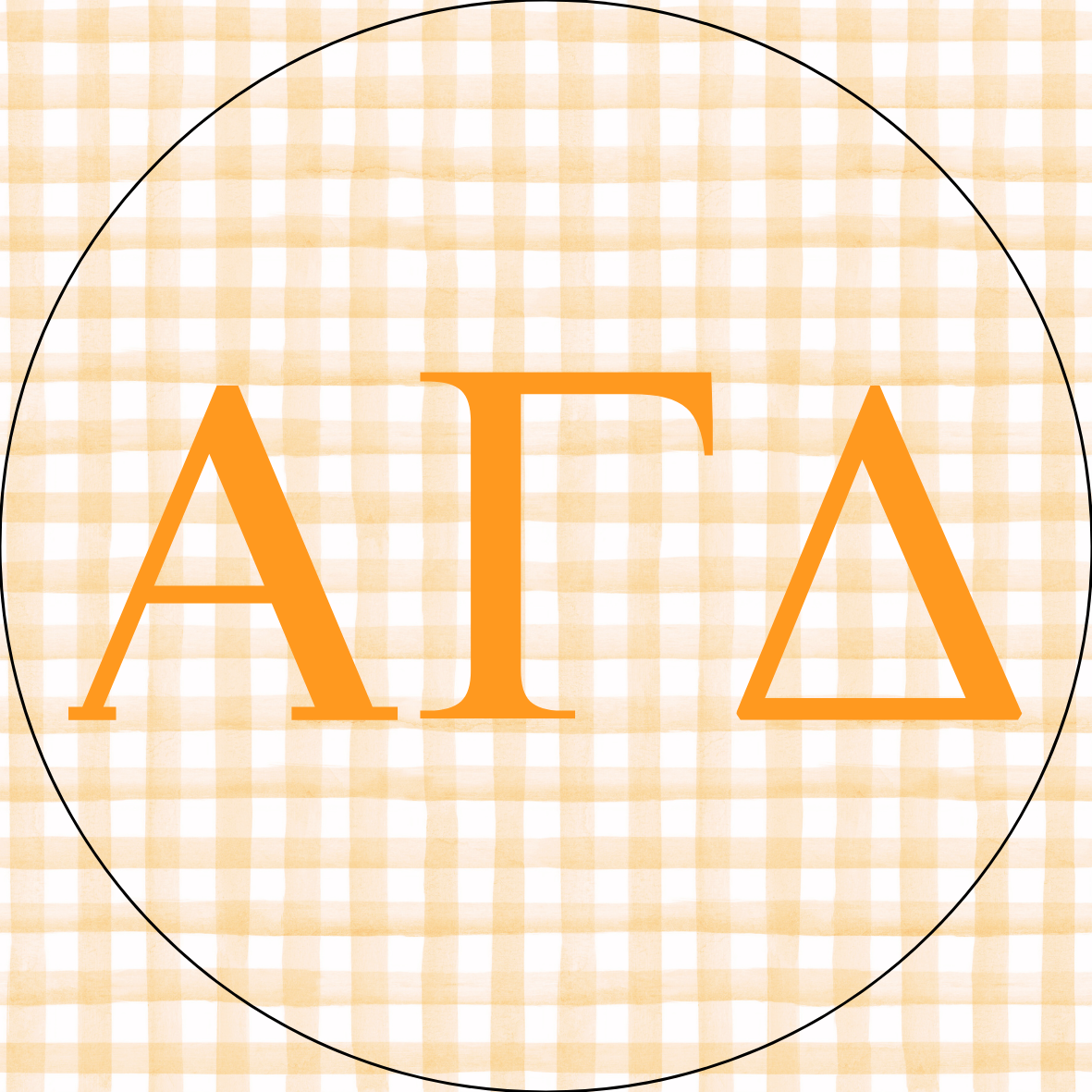 UTK Gingham Sorority Letters Sticker- 2 Pack