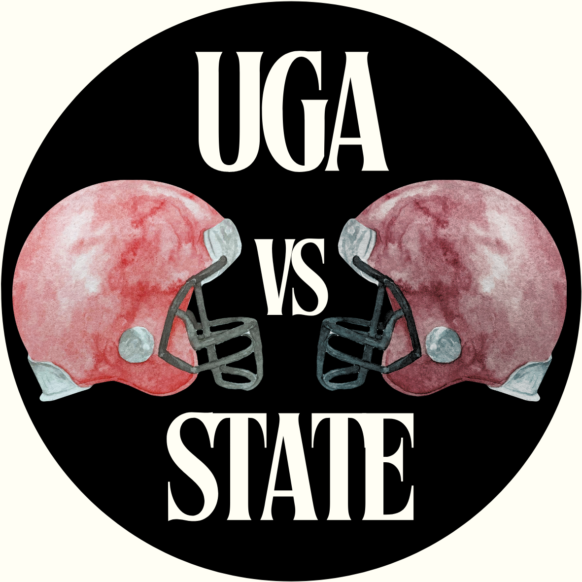 UGA vs. State Helmet Rivalry Sticker - 2 Pack