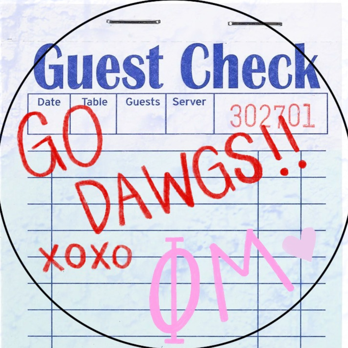 Guest Check Sorority Button