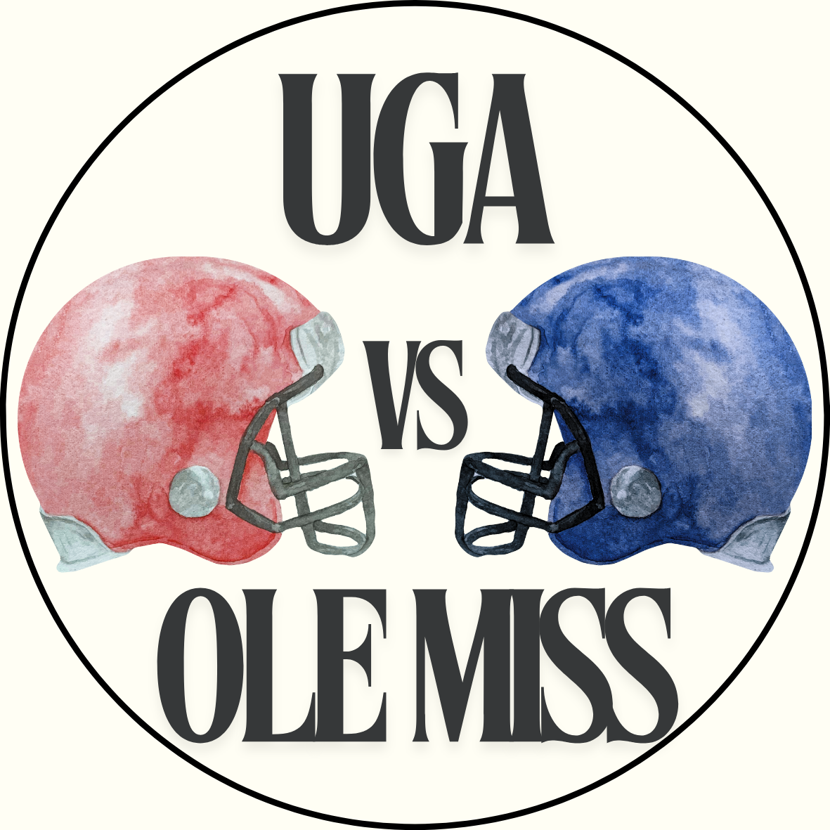 UGA vs. Ole Miss Helmets Rivalry Sticker- 2 Pack