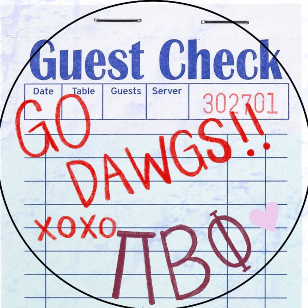Guest Check Sorority Button