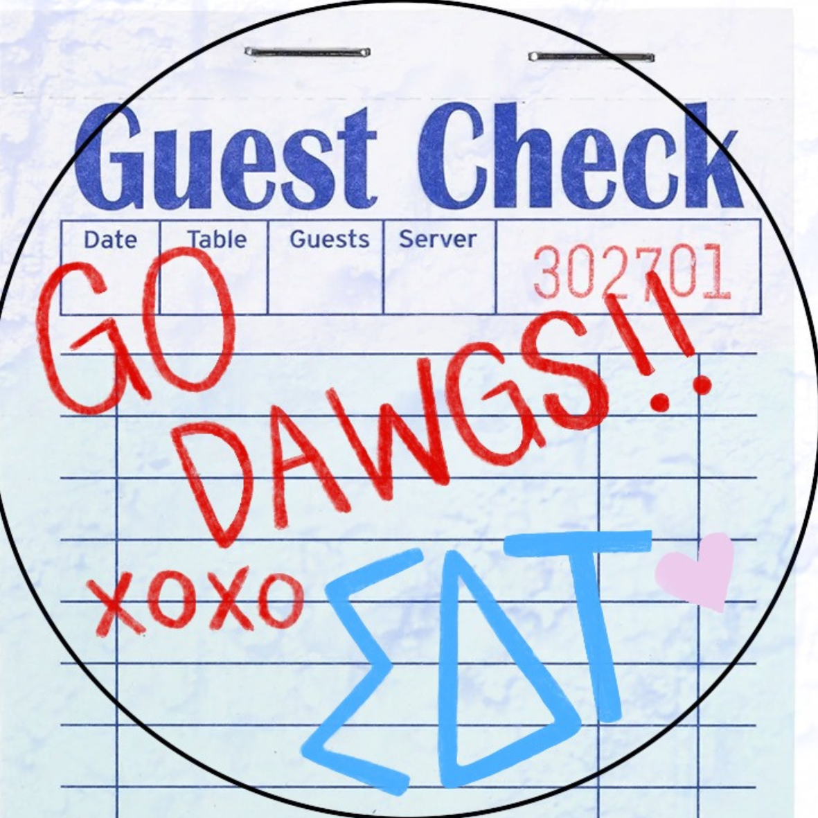 Guest Check Sorority Button