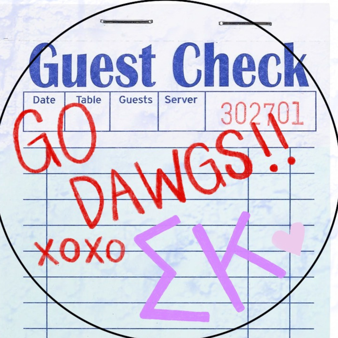 Guest Check Sorority Button