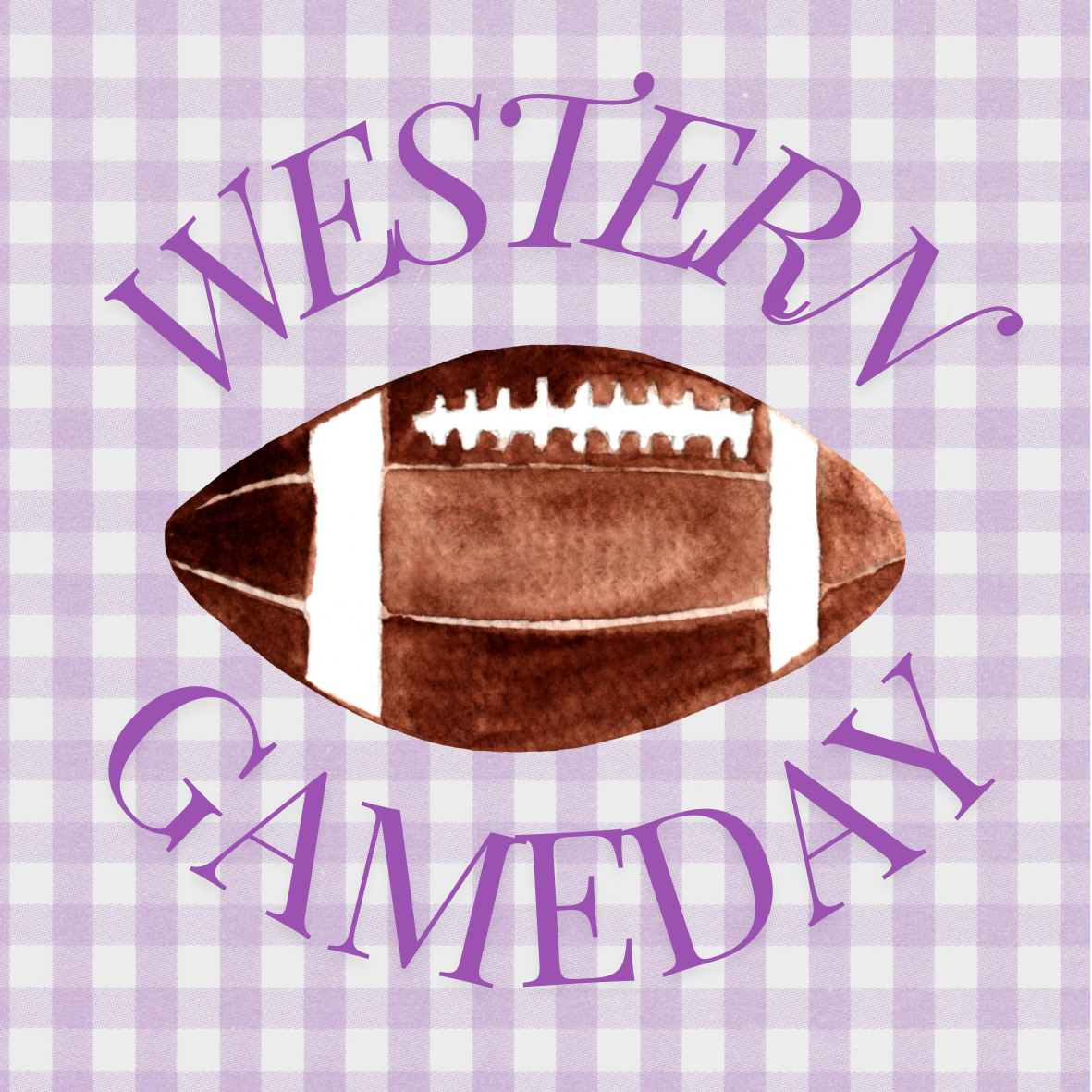Western Gingham Gameday Stickers- 2 Pack