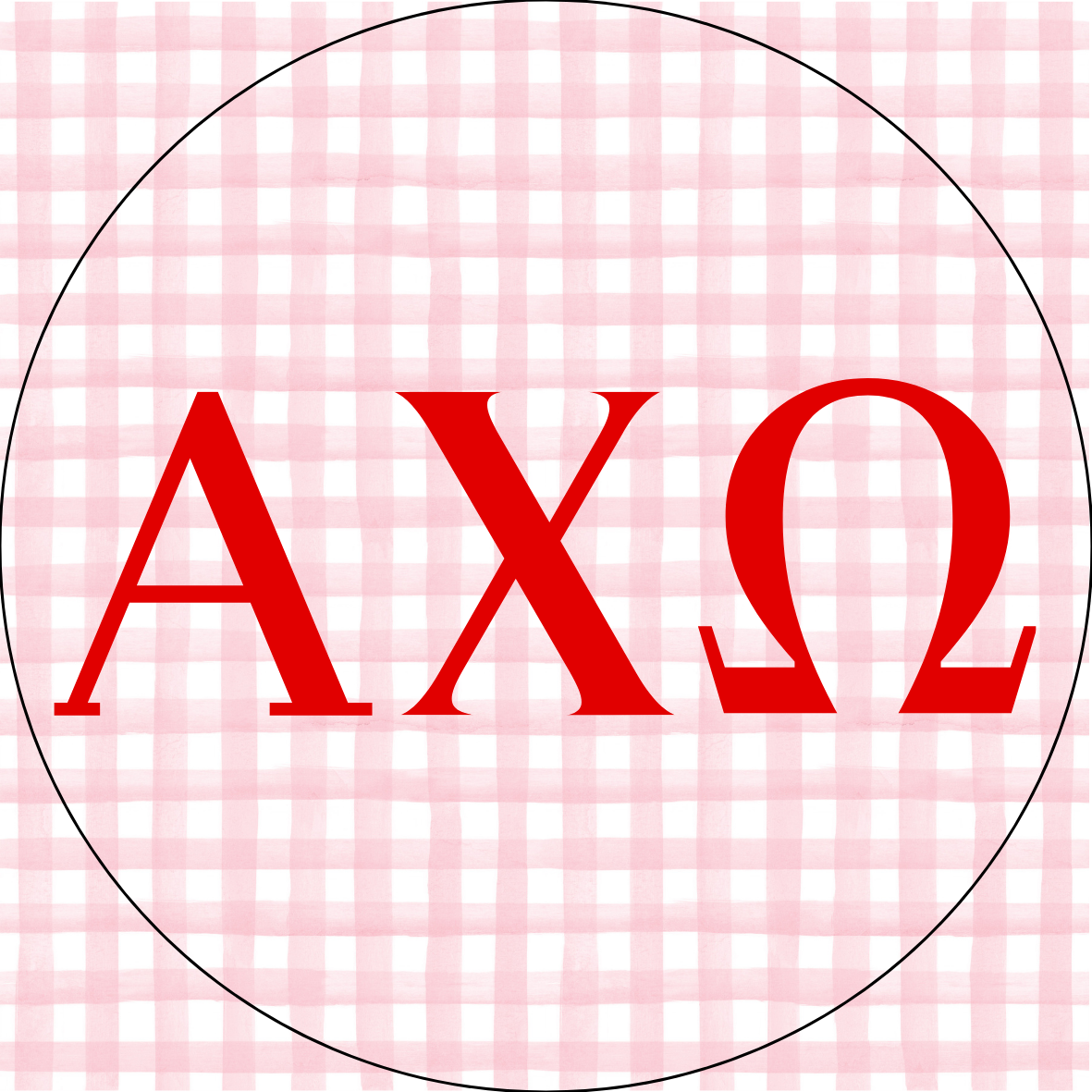 UGA Gingham Sorority Letters Sticker- 2 Pack