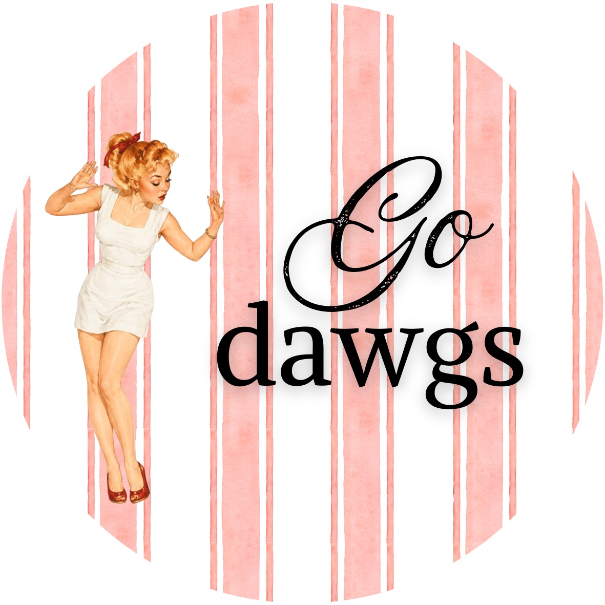 Retro Pin-Up Go Dawgs Sticker- 2 Pack