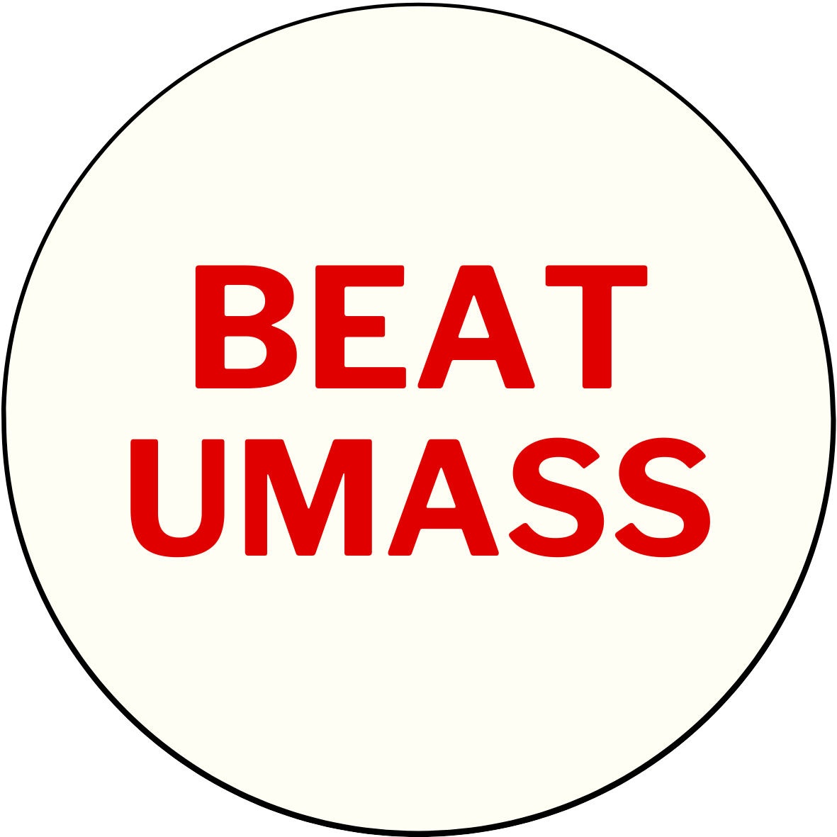UGA vs. UMass "Beat UMass" Rivalry Button