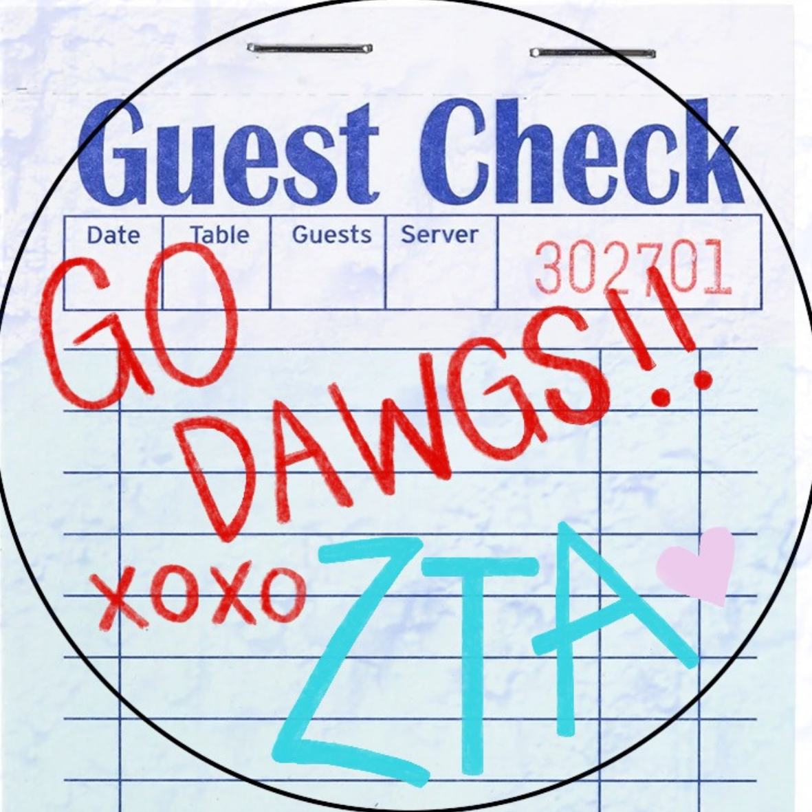 Guest Check Sorority Button