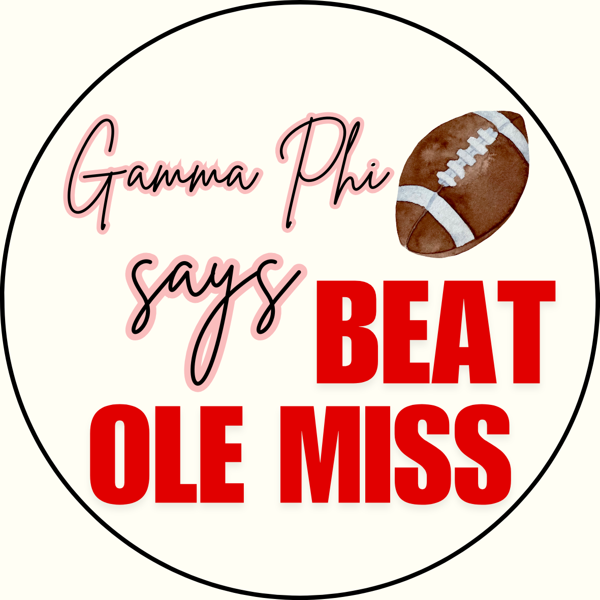 UGA vs. Ole Miss "Beat Ole Miss" Sorority Sticker- 2 Pack
