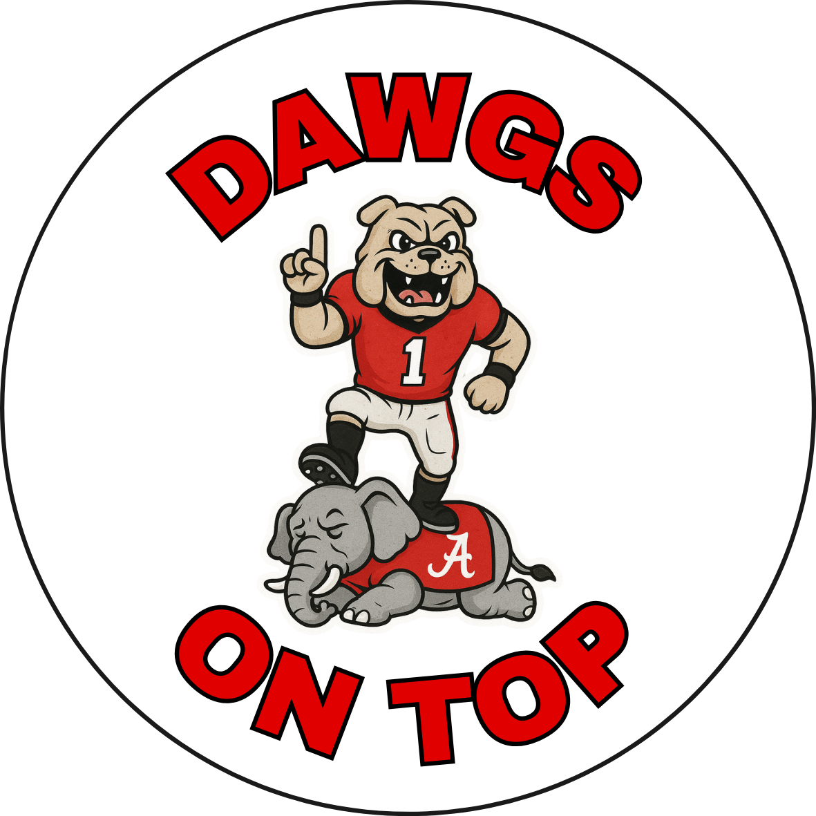 UGA vs. Bama Mascot Stomp Rivalry Sticker- 2 Pack