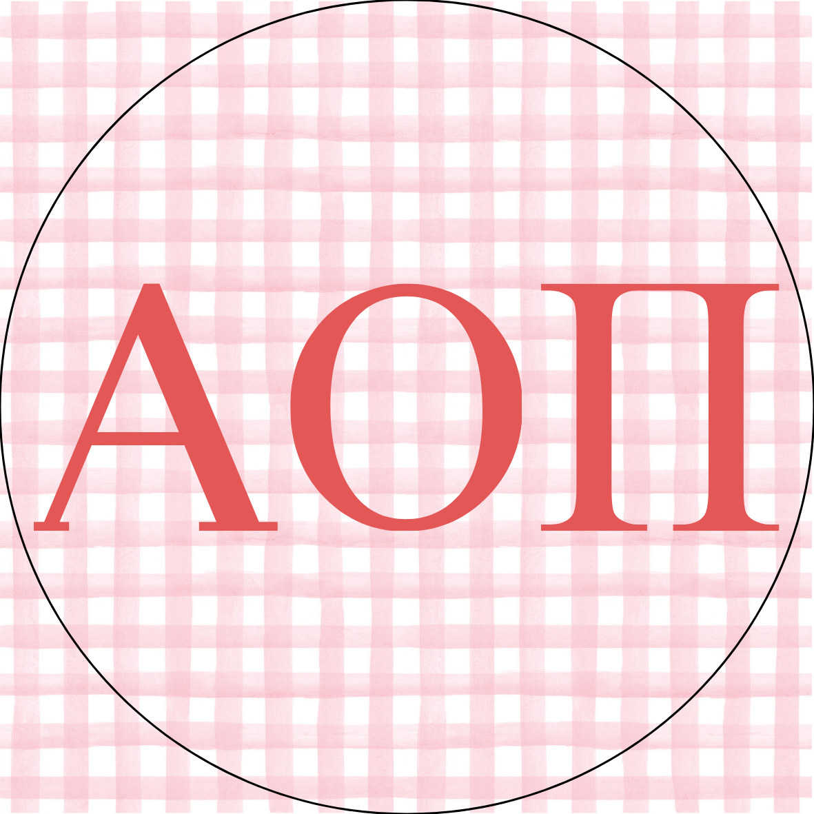 UTK Gingham Sorority Letters Sticker- 2 Pack