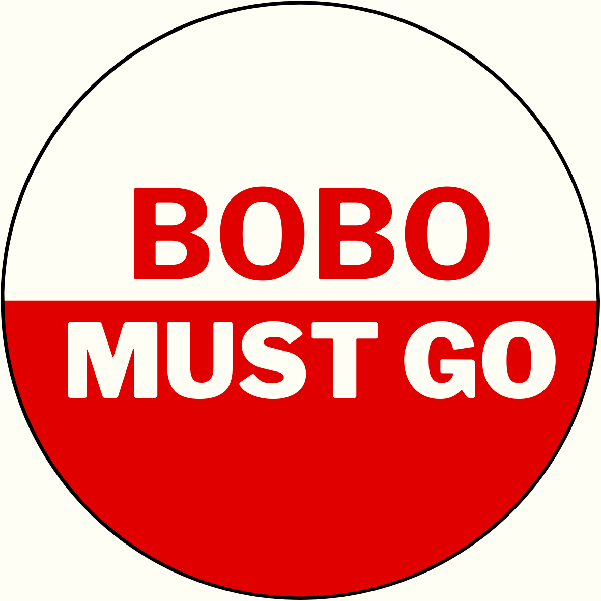 "Bobo Must Go" Button