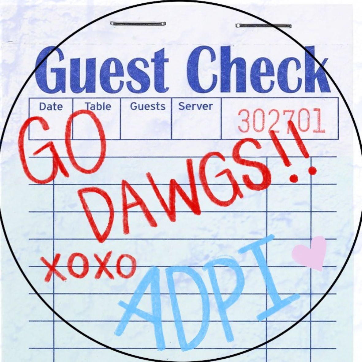 Guest Check Sorority Button