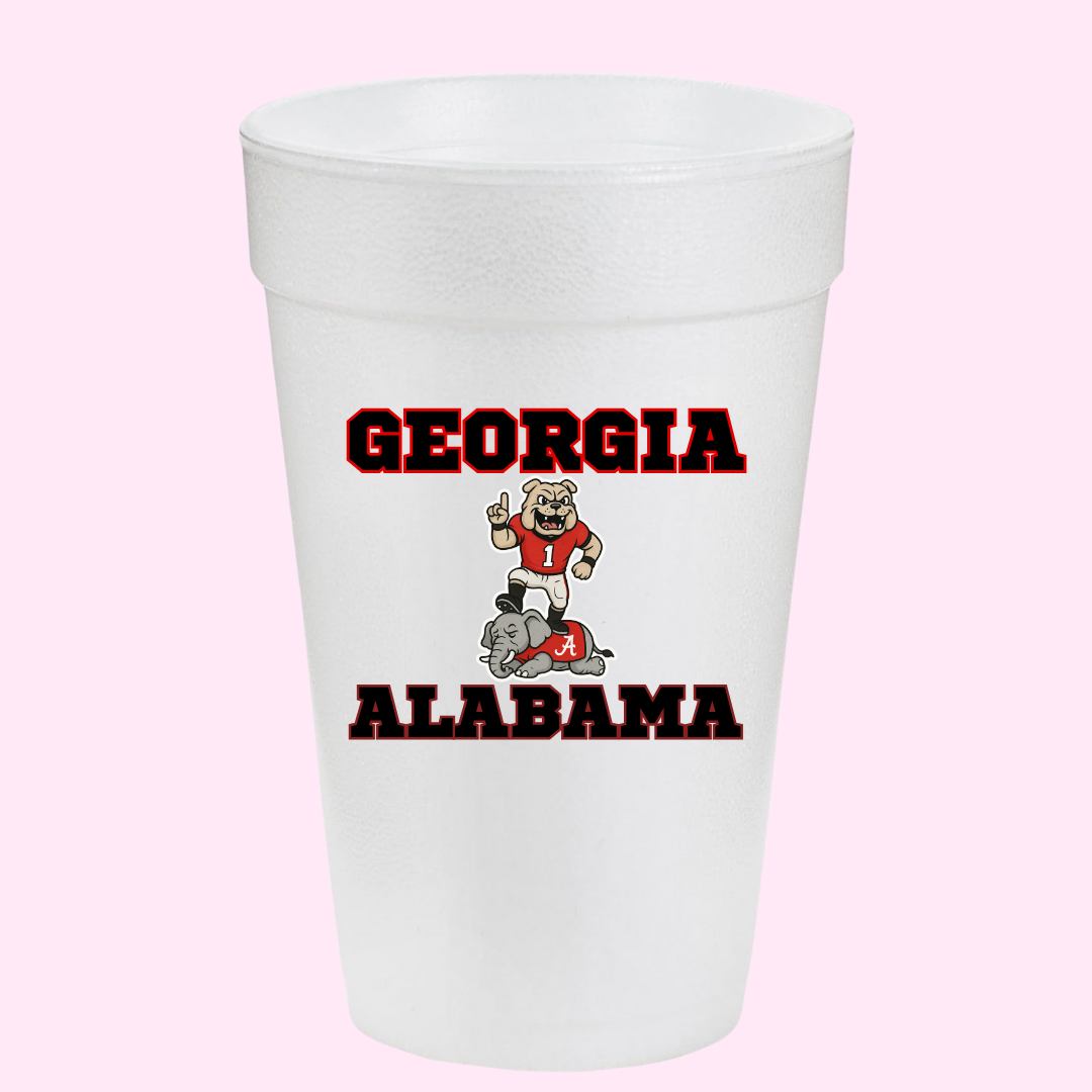 UGA vs. Bama Mascot Stomp Rivalry Cups