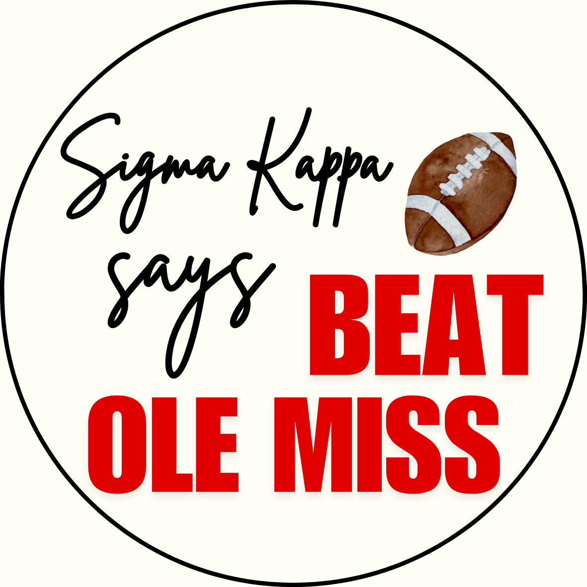 UGA vs. Ole Miss "Beat Ole Miss" Sorority Sticker- 2 Pack
