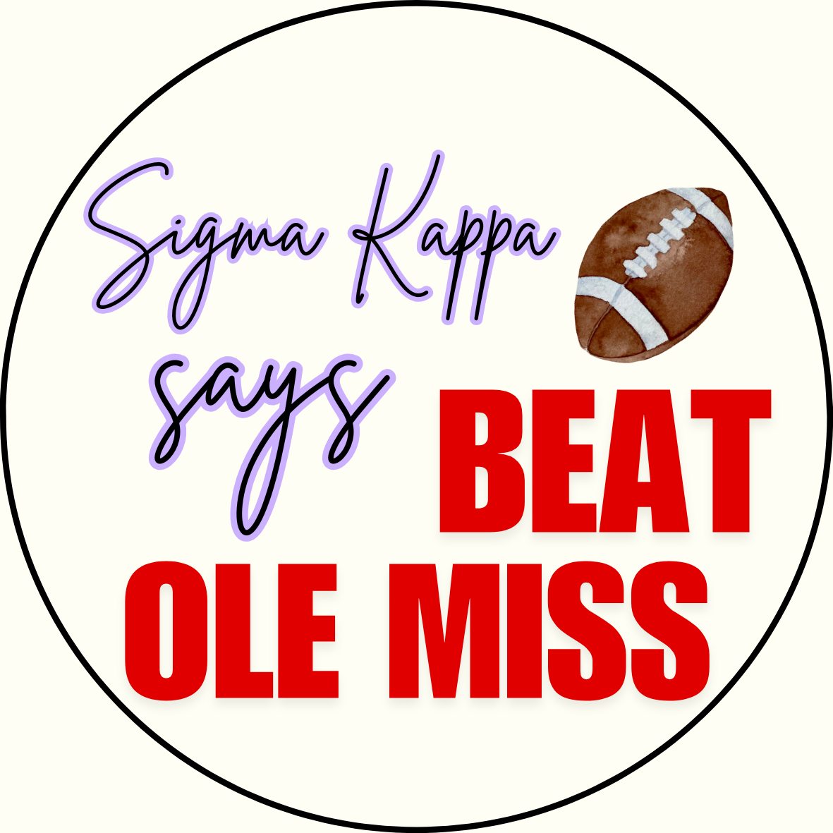 UGA vs. Ole Miss "Beat Ole Miss" Sorority Sticker- 2 Pack