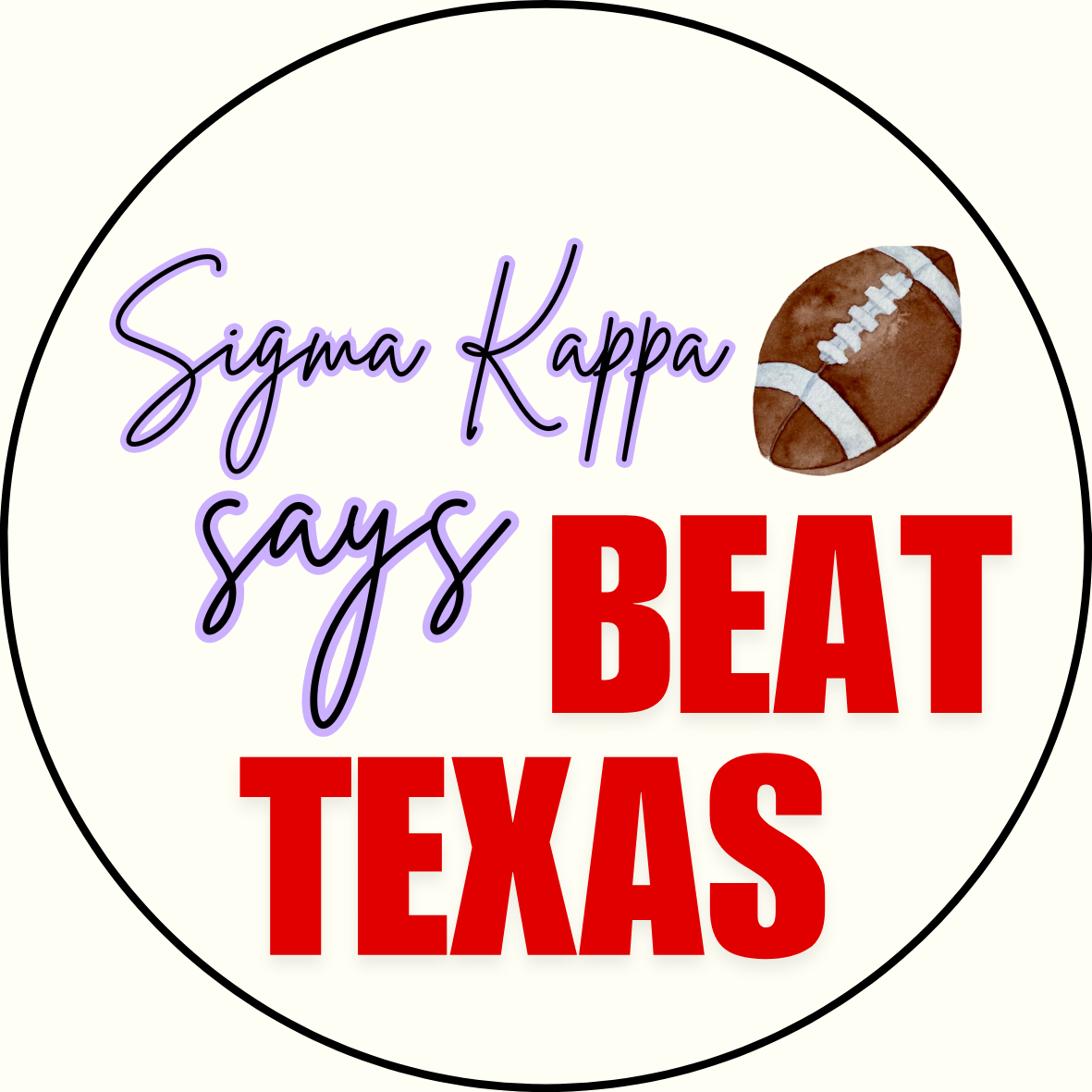 UGA vs. Texas "Beat Texas" Sorority Sticker- 2 Pack