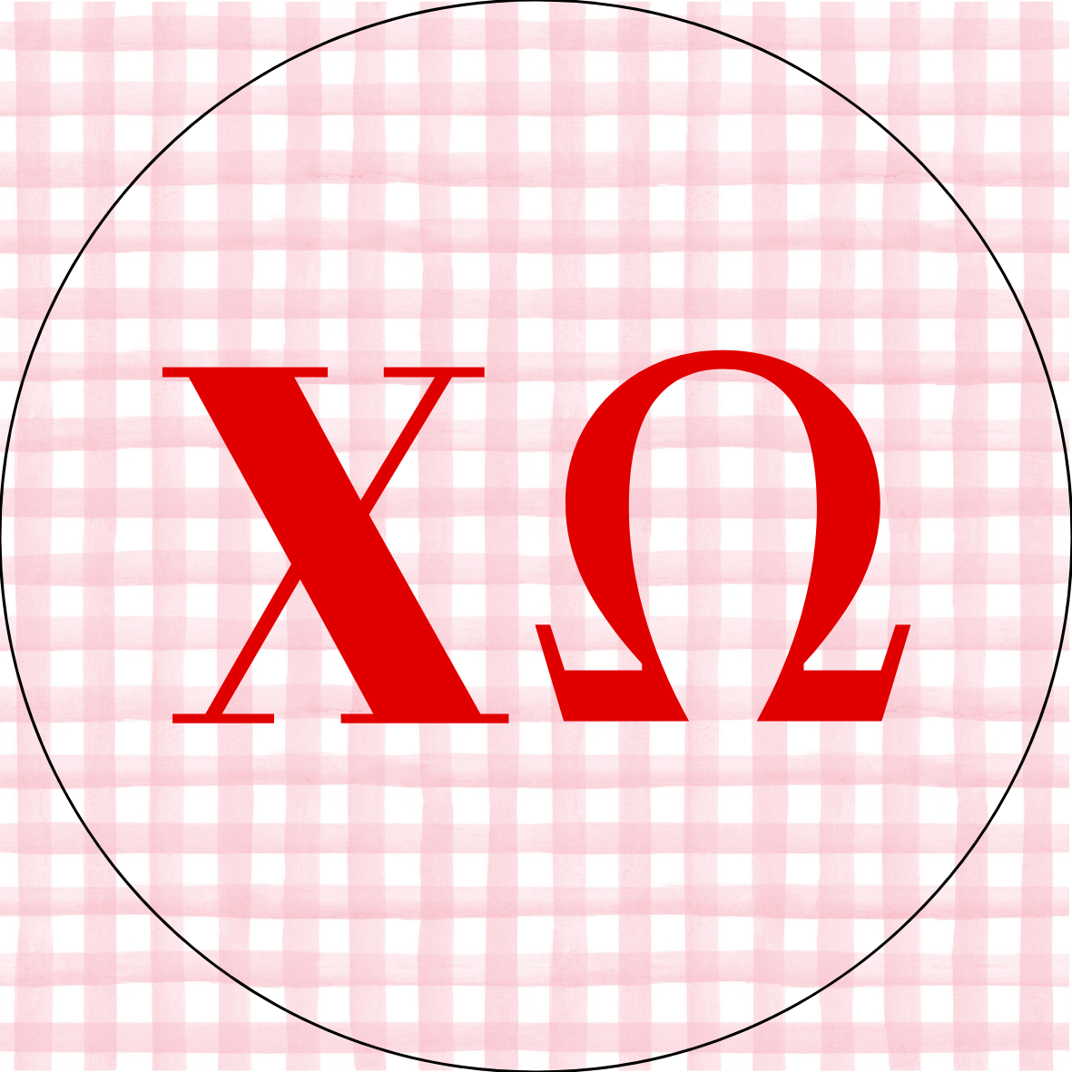 UGA Gingham Sorority Letters Button
