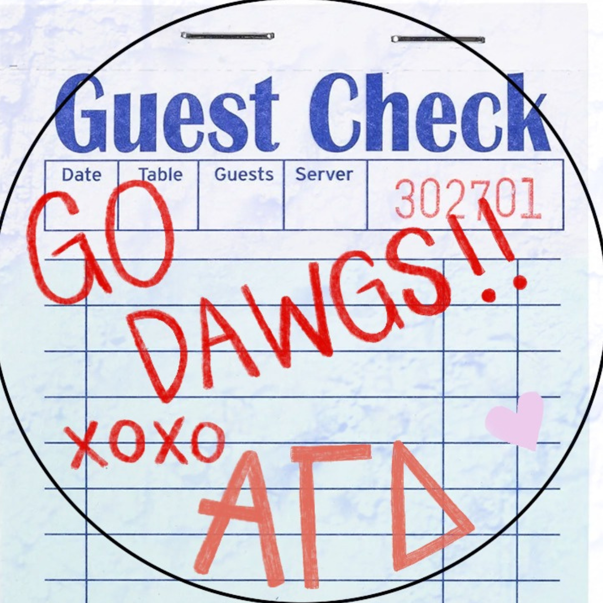 Guest Check Sorority Button