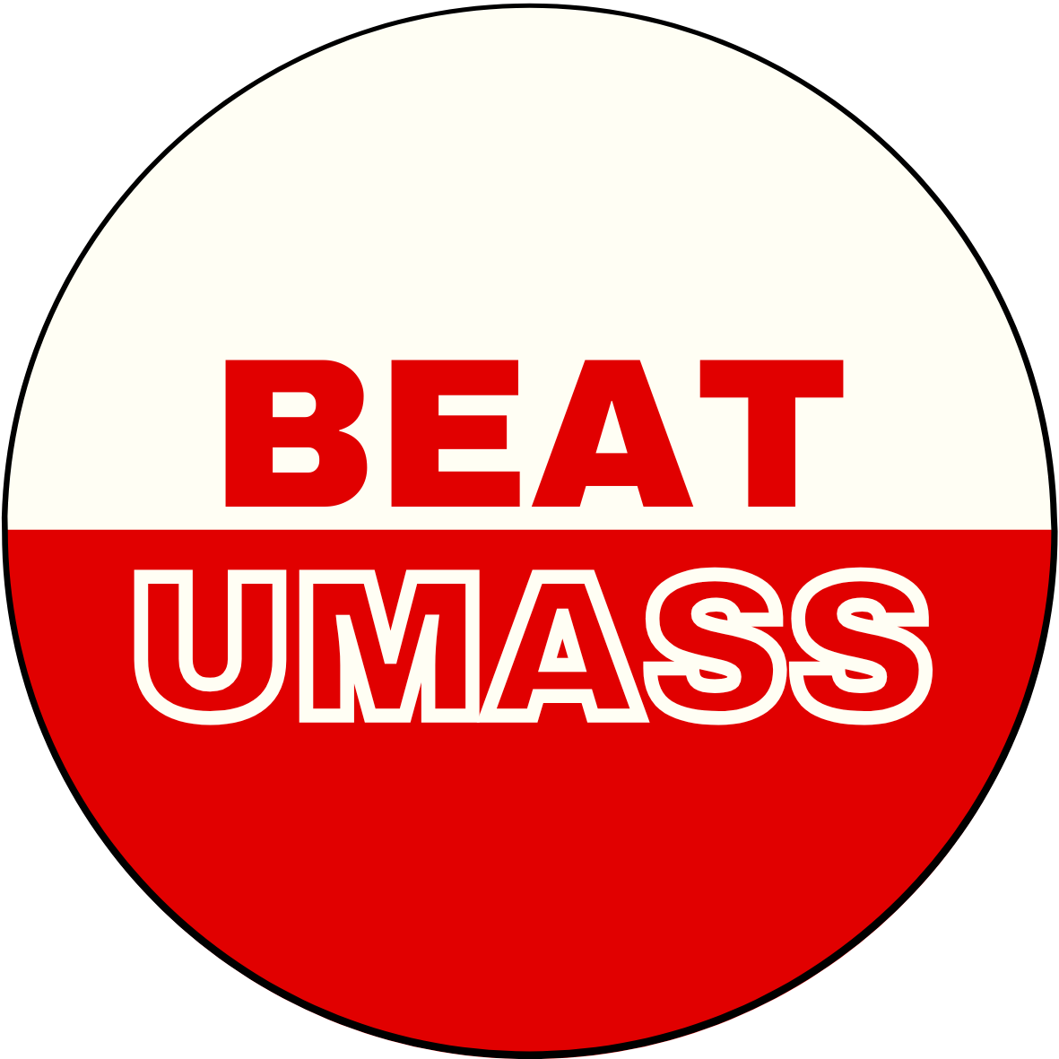 UGA vs. UMass "Beat UMass" Rivalry Button