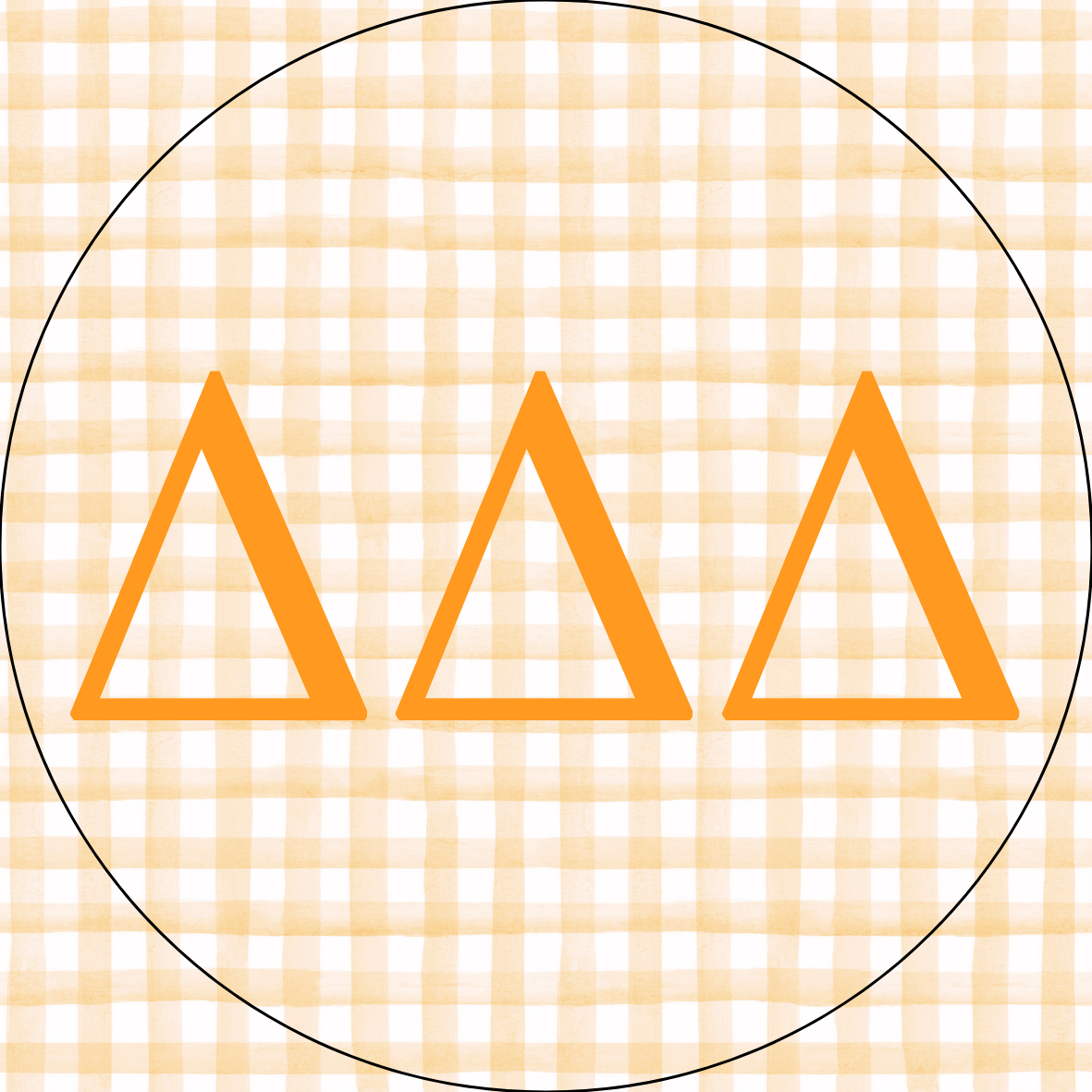 UTK Gingham Sorority Letters Sticker- 2 Pack