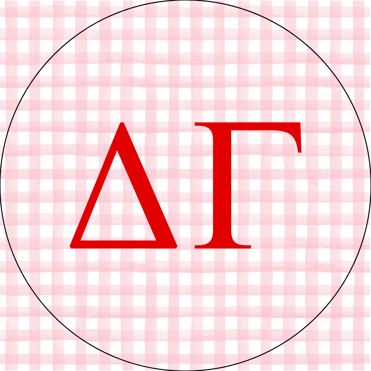 UGA Gingham Sorority Letters Sticker- 2 Pack