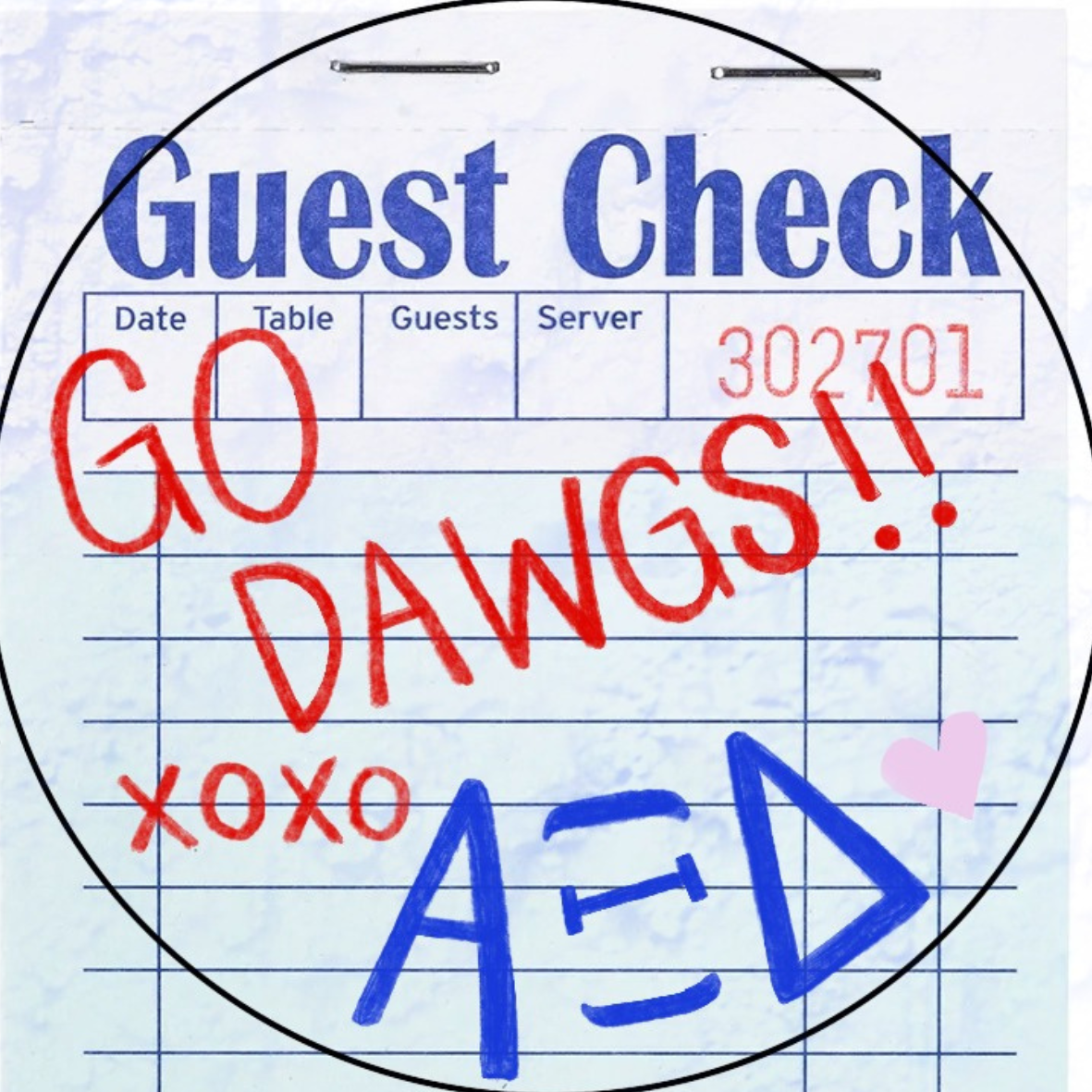 Guest Check Sorority Button