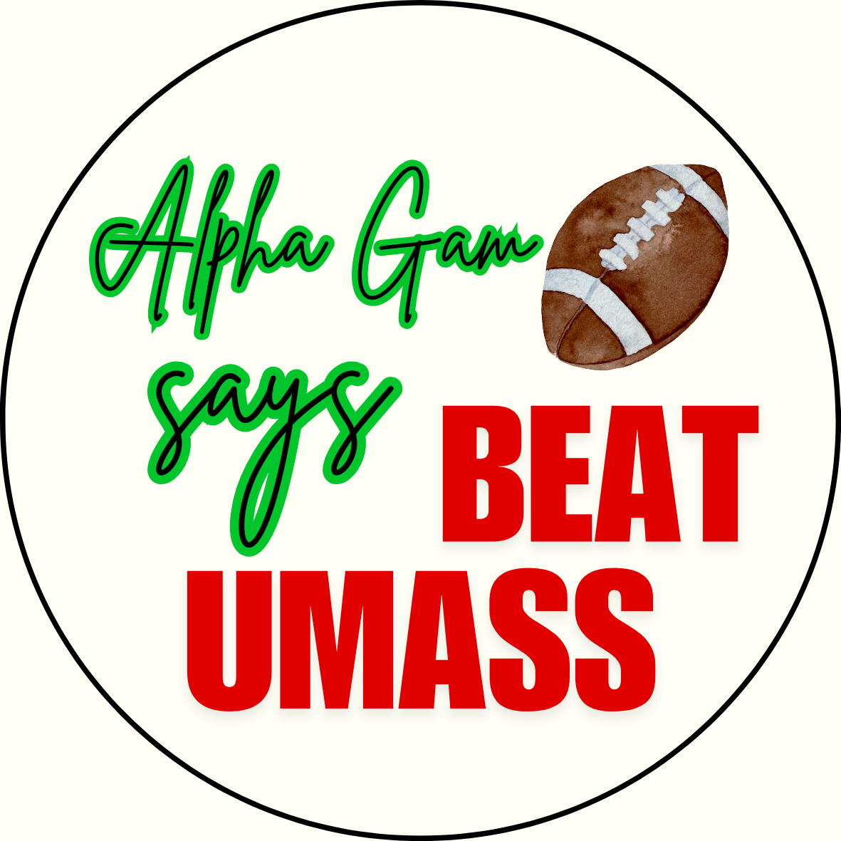 UGA vs. UMass "Beat UMass" Sorority Sticker - 2 Pack
