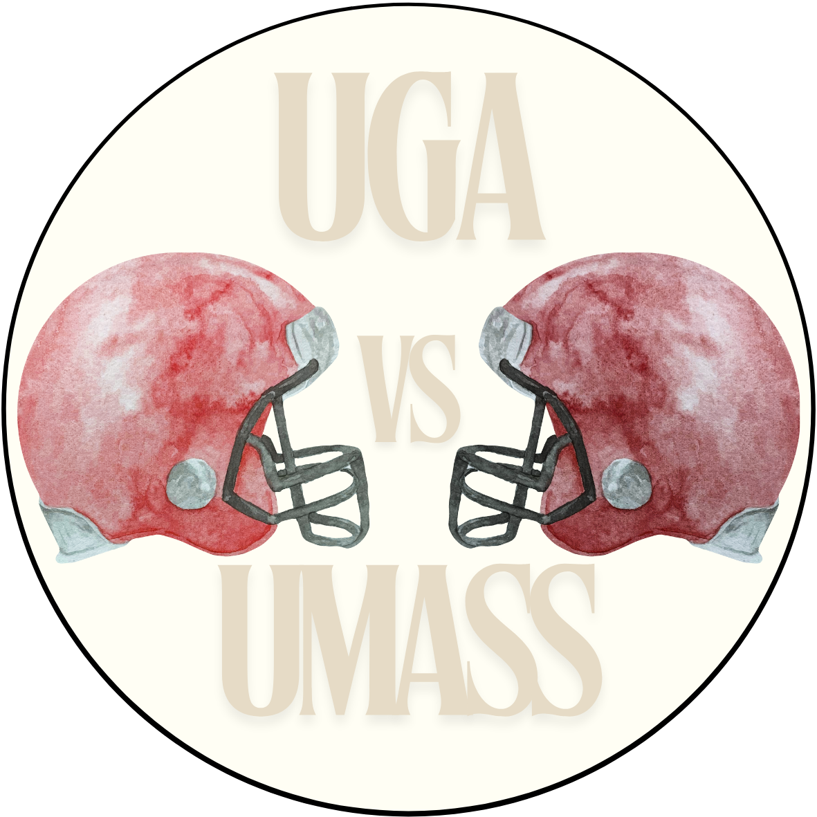 UGA vs. UMass Helmet Rivalry Button