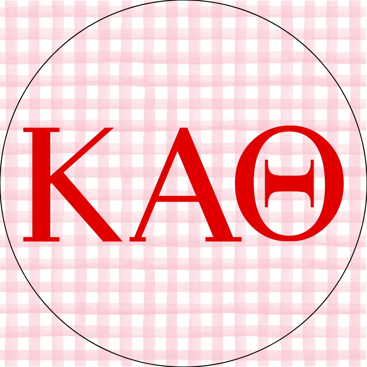 UGA Gingham Sorority Letters Button