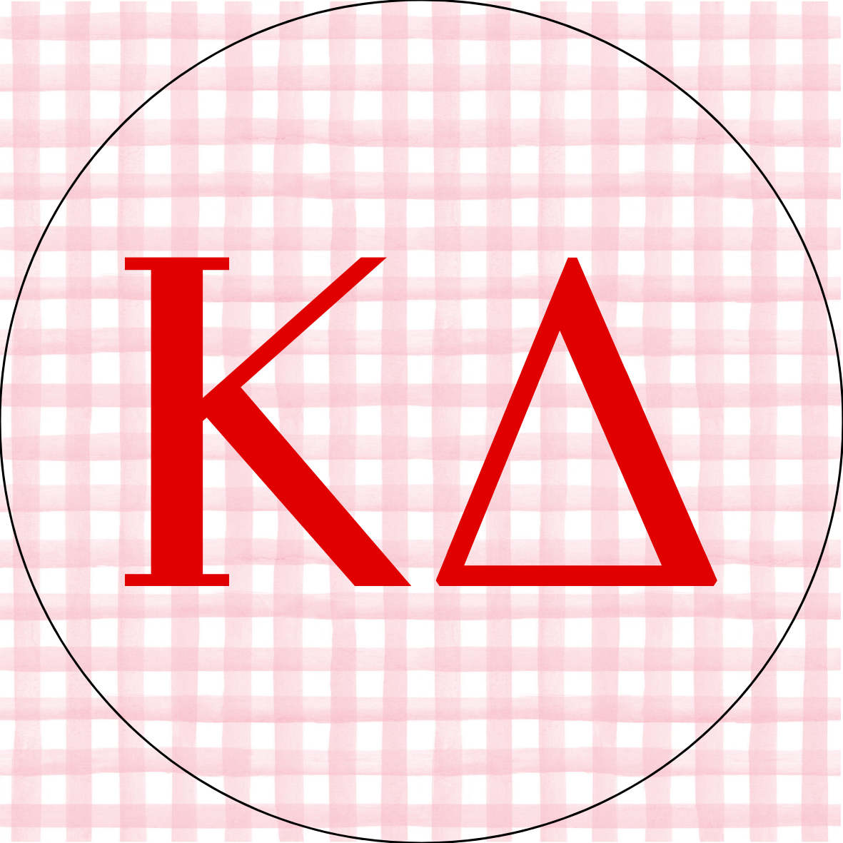 UGA Gingham Sorority Letters Button