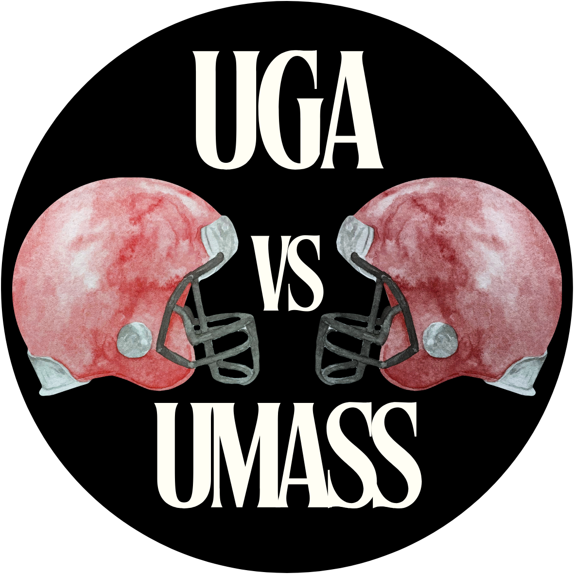 UGA vs. UMass Helmet Rivalry Button