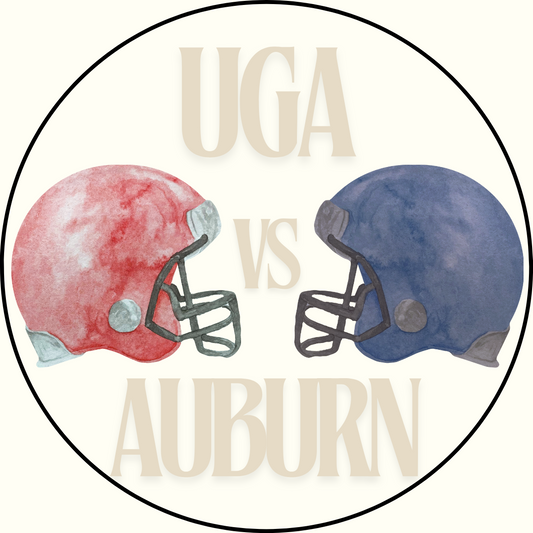 UGA vs. Auburn Helmet Rivalry Button