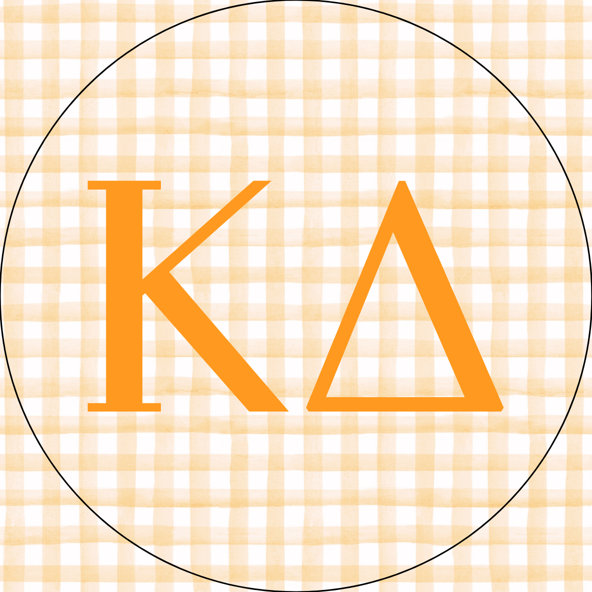 UTK Gingham Sorority Letters Sticker- 2 Pack
