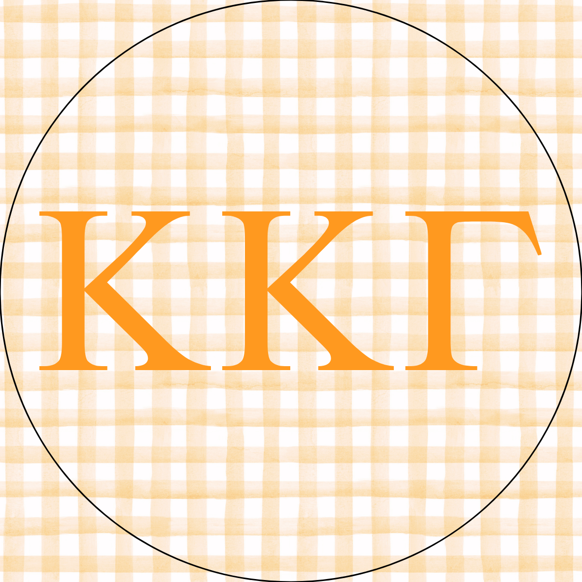 UTK Gingham Sorority Letters Sticker- 2 Pack