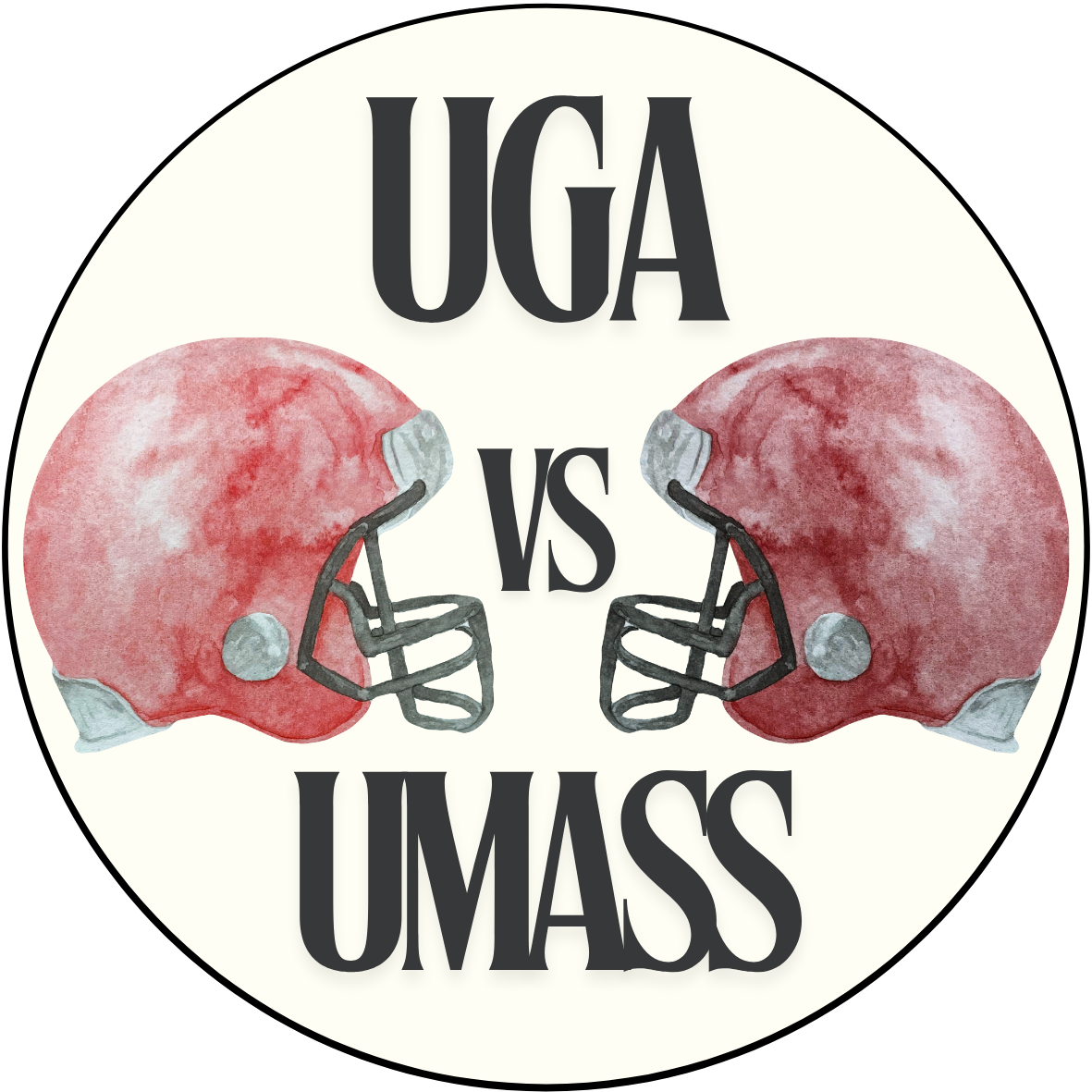 UGA vs. UMass Helmet Rivalry Button