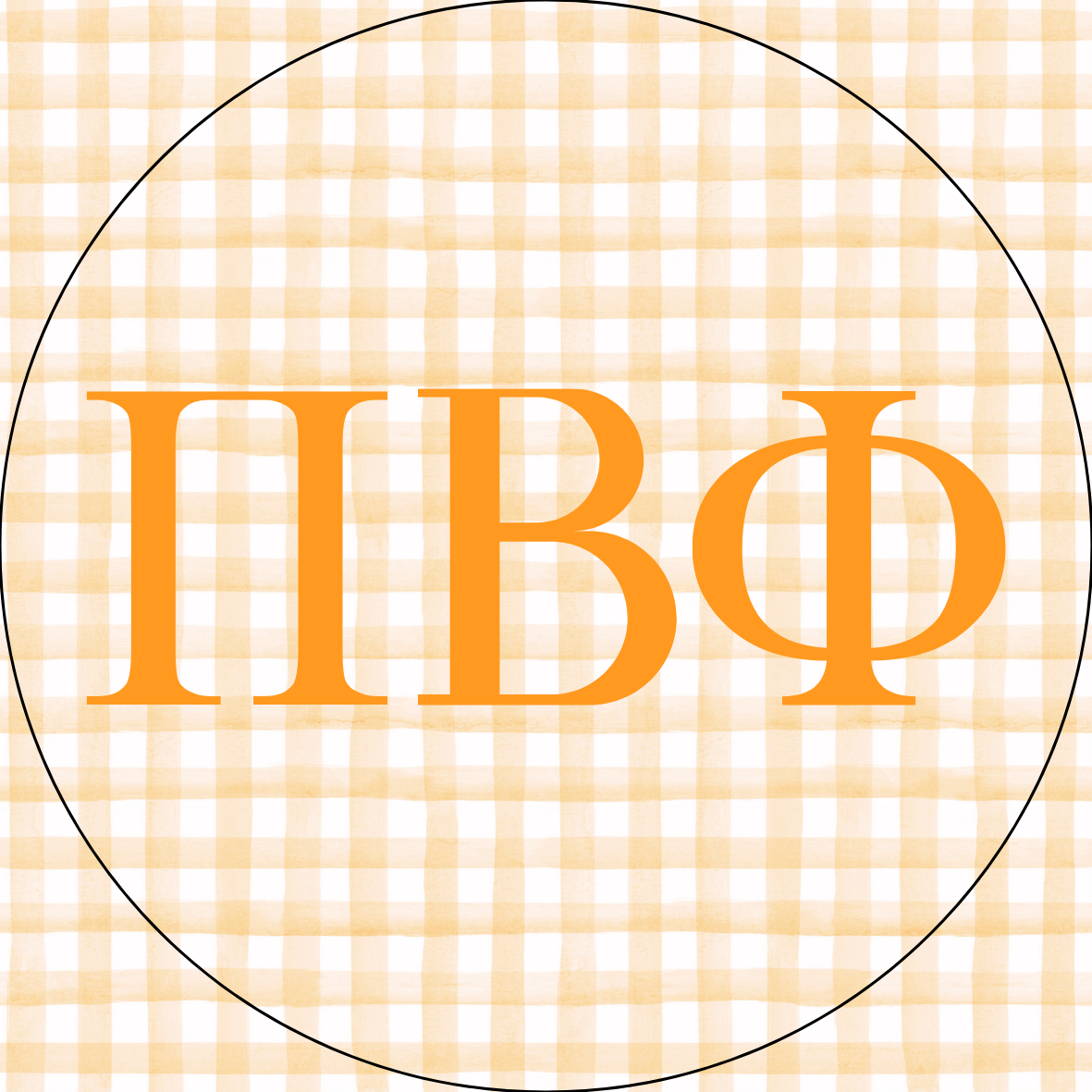 UTK Gingham Sorority Letters Sticker- 2 Pack