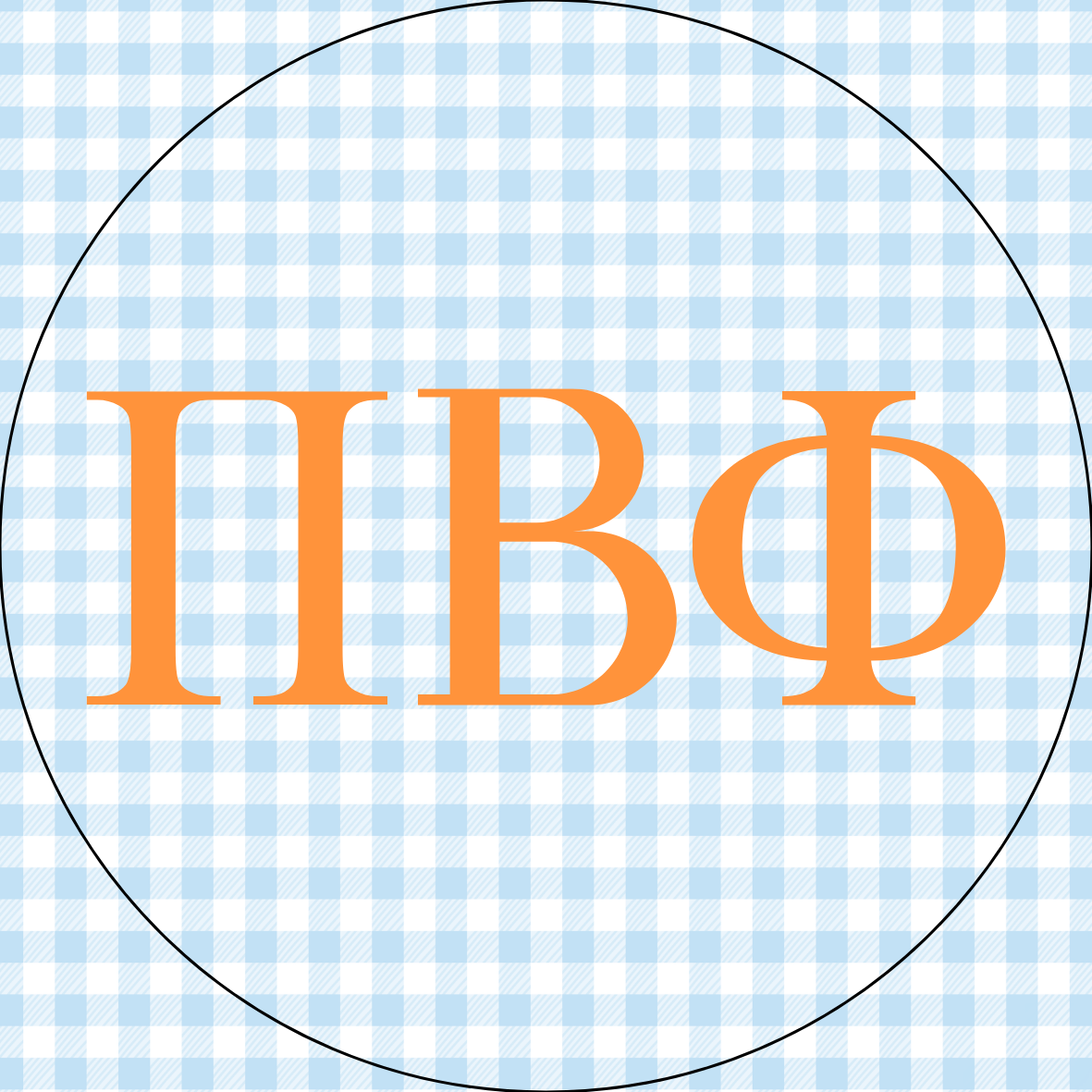 AU Gingham Sorority Letters Button