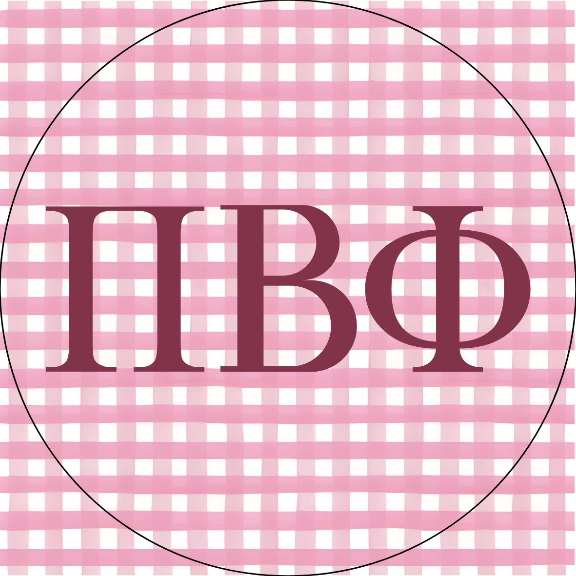 UTK Gingham Sorority Letters Button