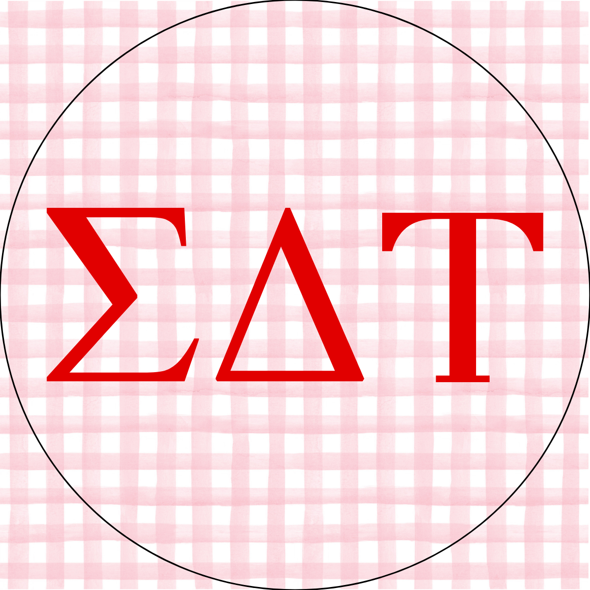 UGA Gingham Sorority Letters Button